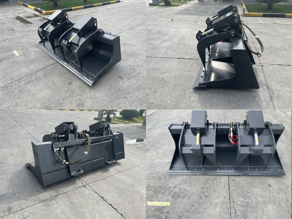 Unlock Versatility with Bedrock Attachments' Skid Steer Grapple Bucket