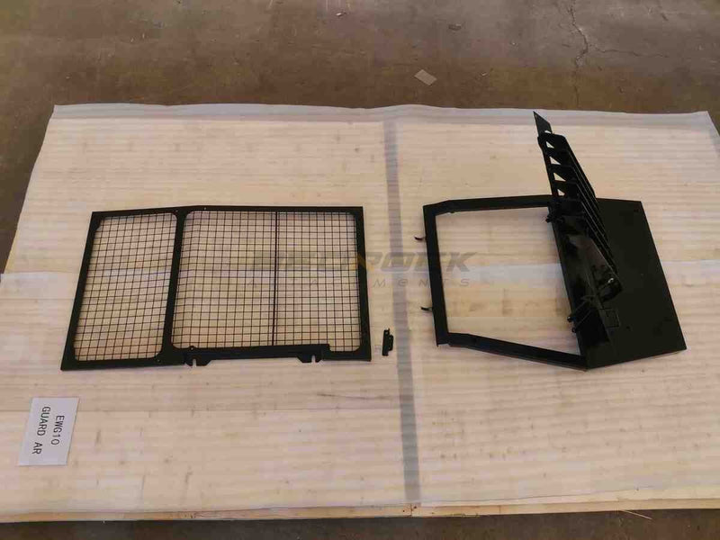 Cab Front Guard, Mesh with Top fits CAT 304, 305CR, 305.5CR, 306CR Mini Excavators - EWG10 - Excavator Window Guard - Bedrock Attachments