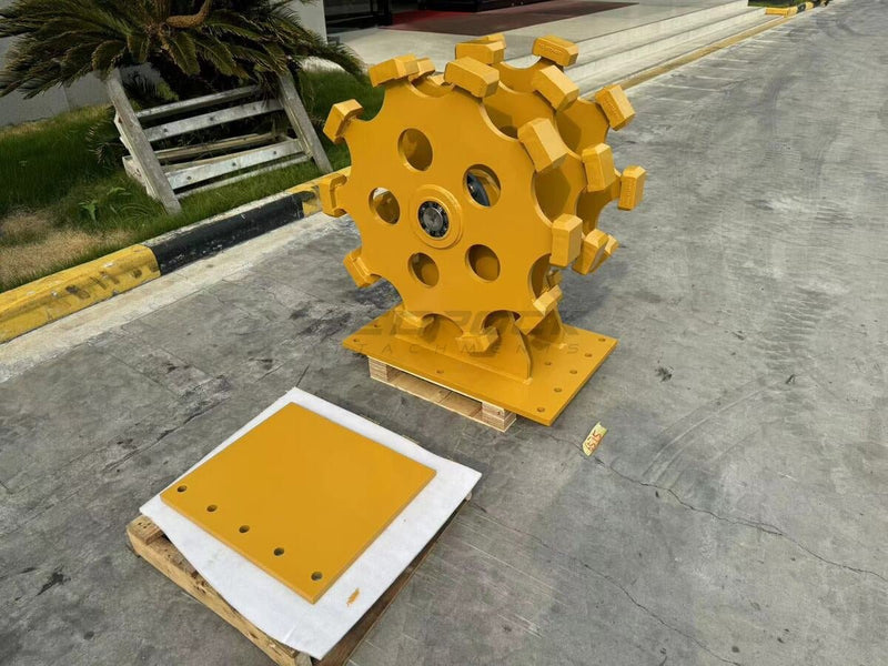 Excavator Compaction Wheel Group for CB, DB linkage, 3pcs Wheel, 24in width - ECW2X3 - Excavator Compaction Wheel - Bedrock Attachments