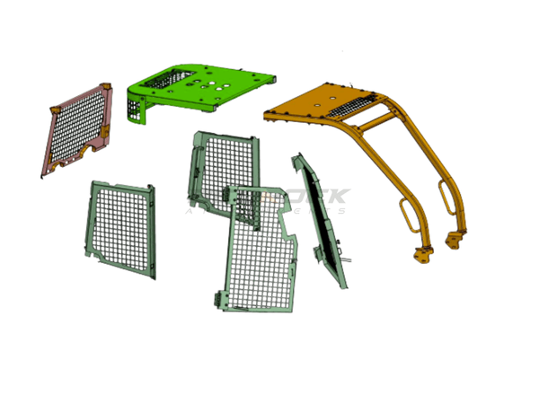 Screens and Sweeps package for D5K2 D4K2 D3K2 D1 D2 D3 (Including Hinge Door & Hinge Window Screens) - BS01NG - Bulldozer Screens&Sweeps - Bedrock Attachments