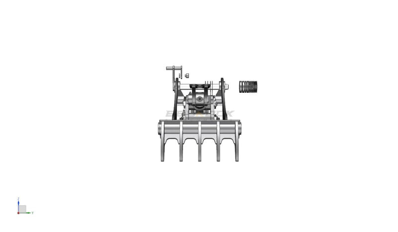 Thumb fits 100mm Pin Excavators, PIN GRABBER, 5 Teeth, 100mm Pin, 54 in Bucket - EPT100 - PG5T54 - Partial Rotation Thumb - Bedrock Attachments