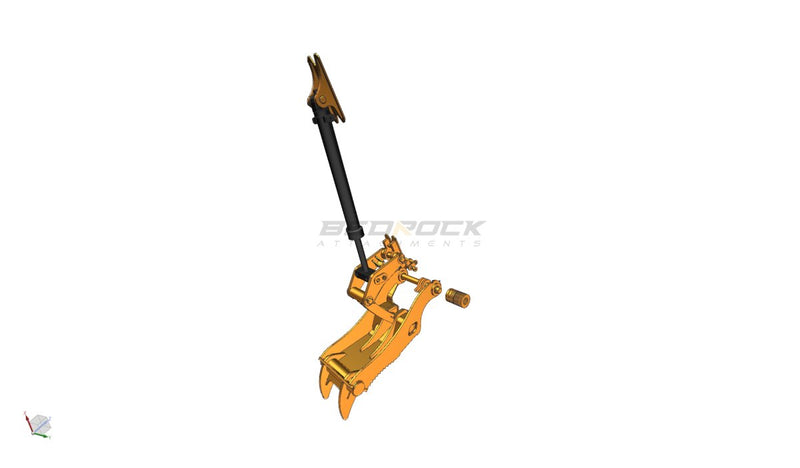 Thumb fits 65mm Pin Excavators, PIN GRABBER, 2 Teeth, 65mm Pin, 24 In Bucket - EPT65 - PG2T24 - Partial Rotation Thumb - Bedrock Attachments